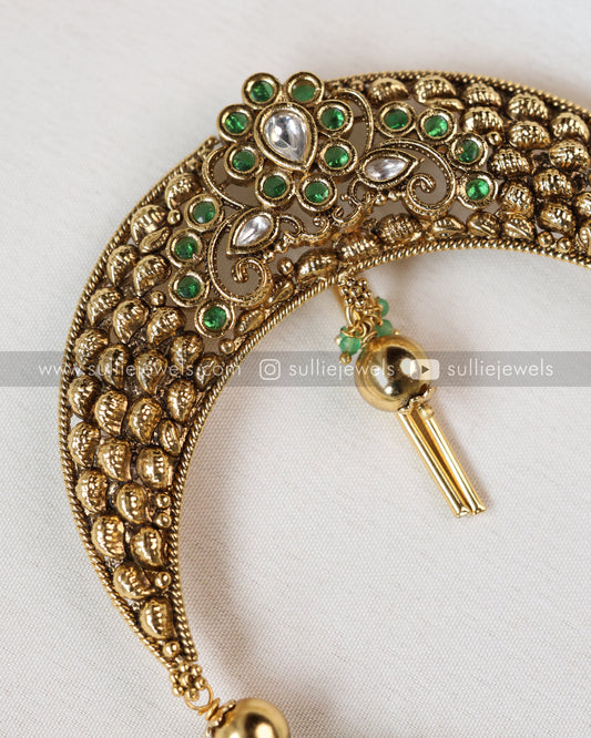 Mint Pearl Beads Hair Brooch - No Idol - Green