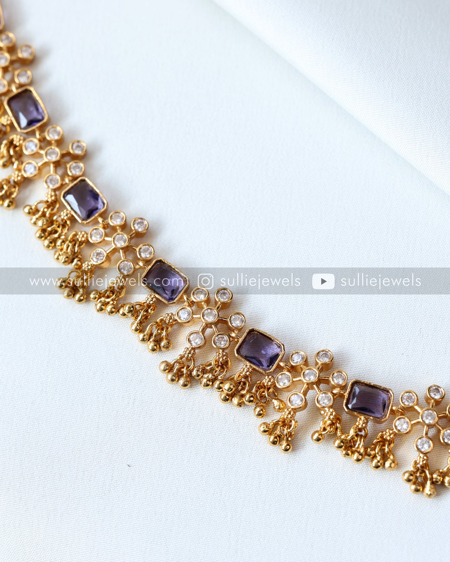Stone & Flower Necklace with Earring