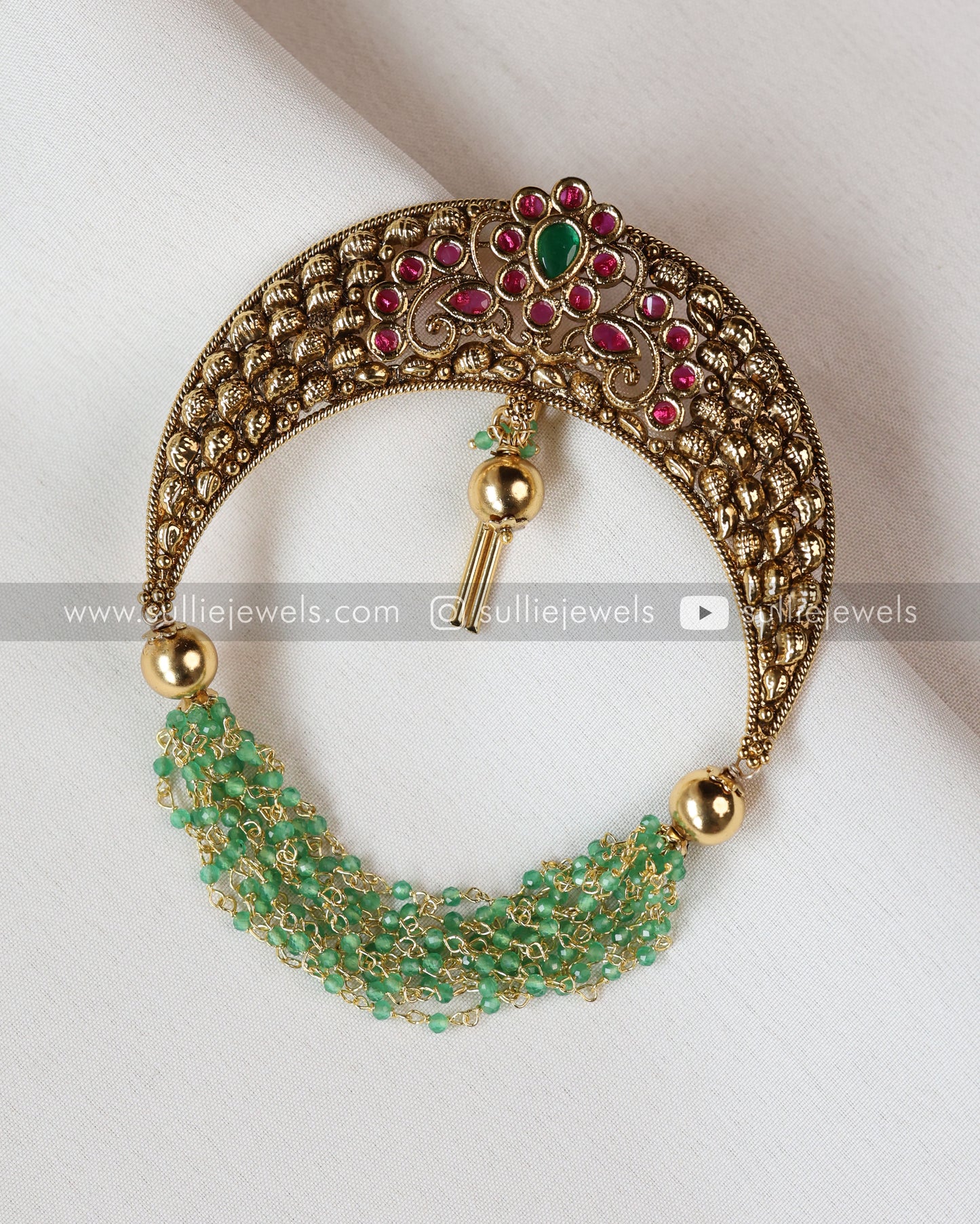 Mint Pearl Beads Hair Brooch - No Idol - Multicolour