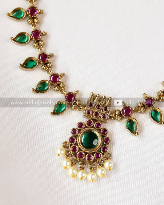 Premium Palakka Necklace/Maala with Jhumka