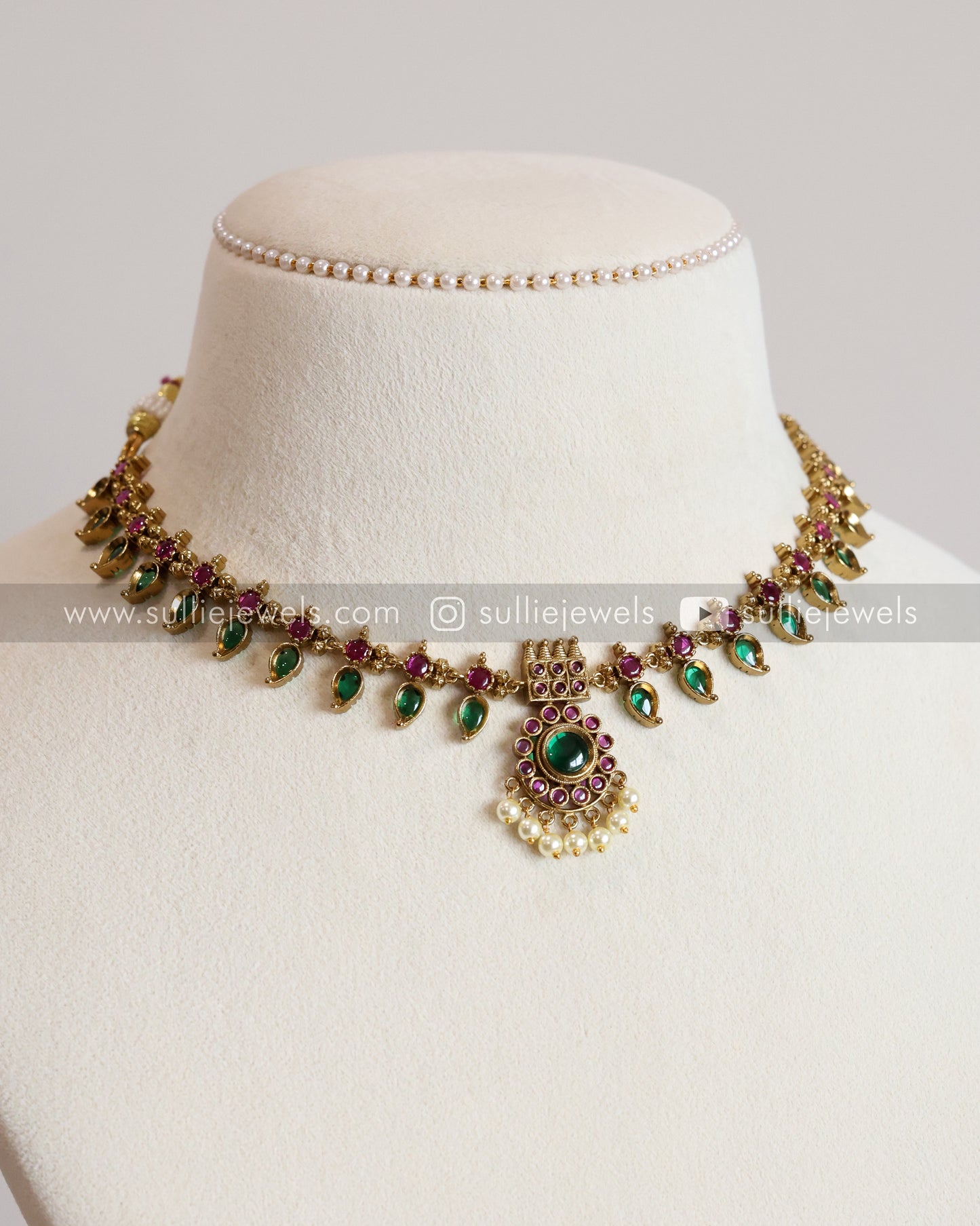 Premium Palakka Necklace/Maala with Jhumka