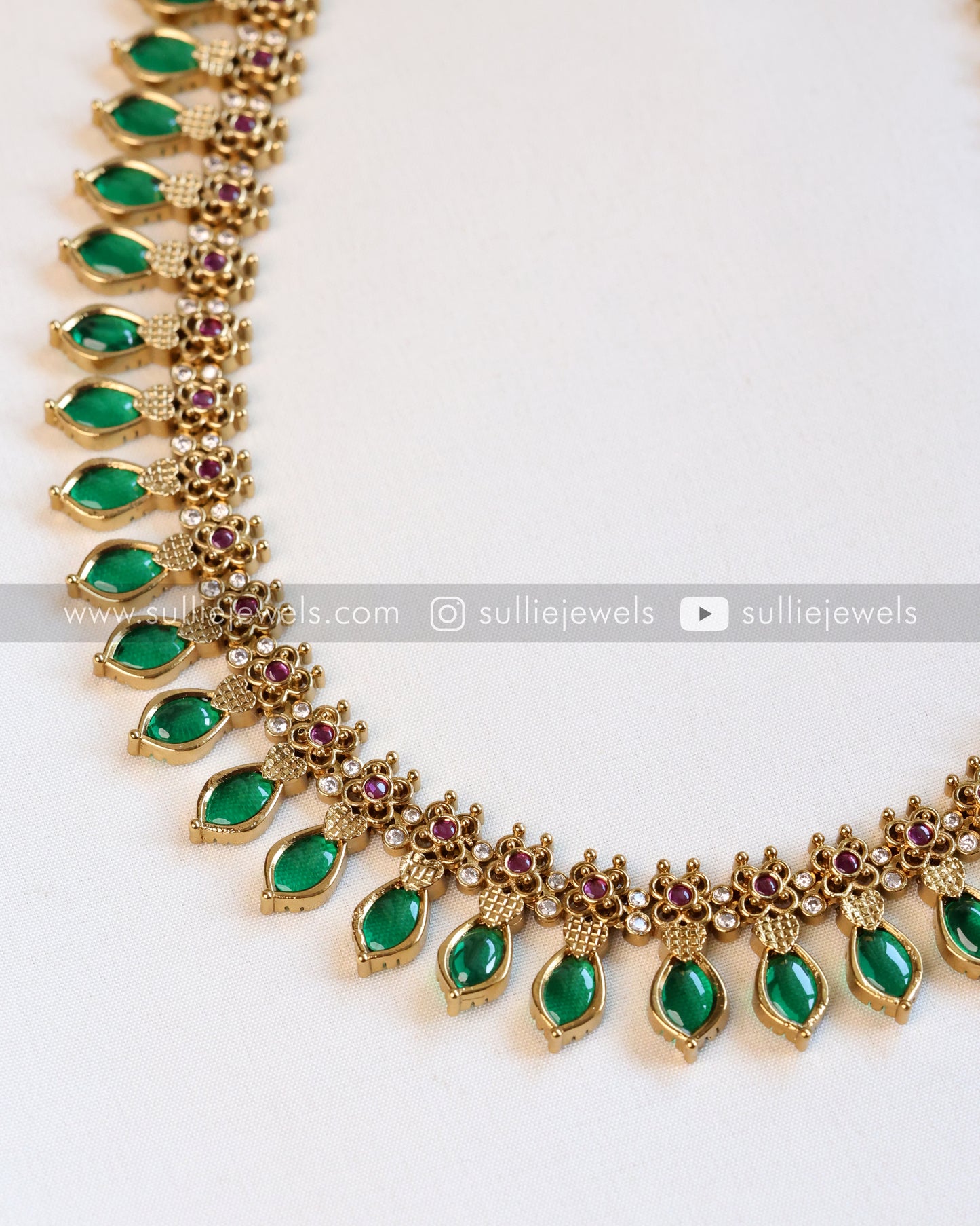 Gold & Green Palakka Coin Bridal Combo ( 6 Piece )