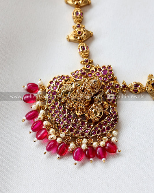 Premium Lakshmi Pendant with Earrings