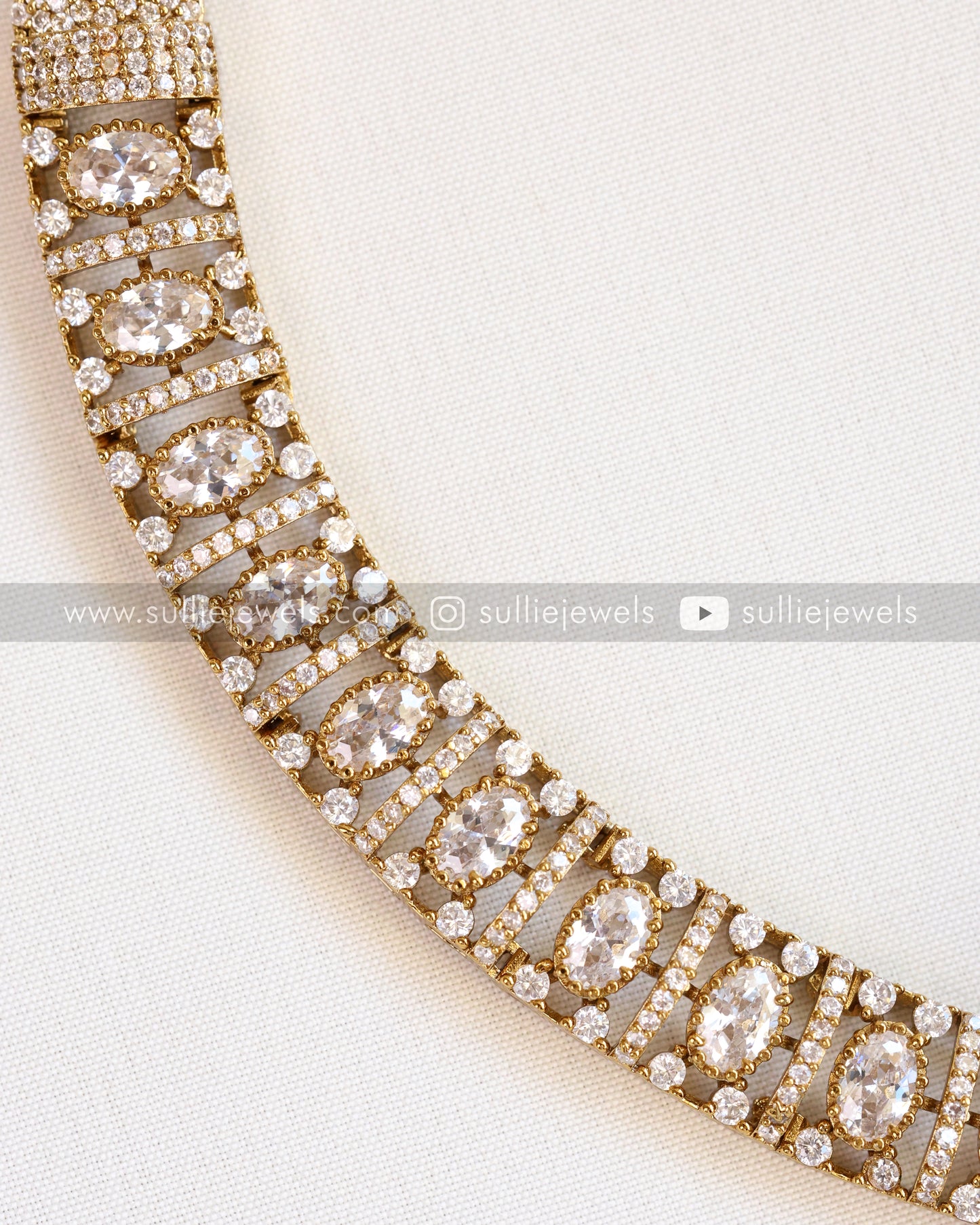 AD Stone Emerald Necklace with Stud