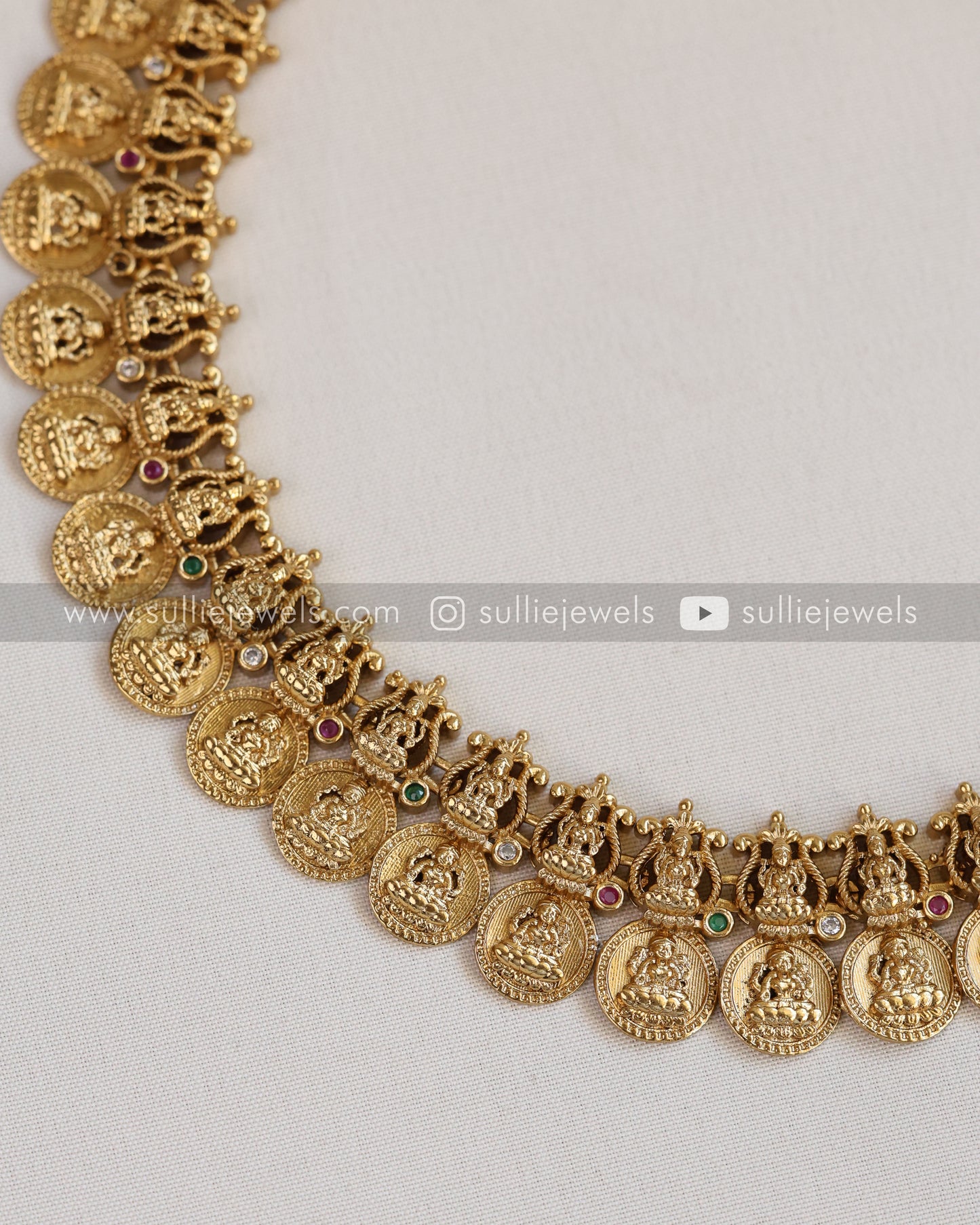 Antique Detailed Coin Necklace / Kashumaala with Stud