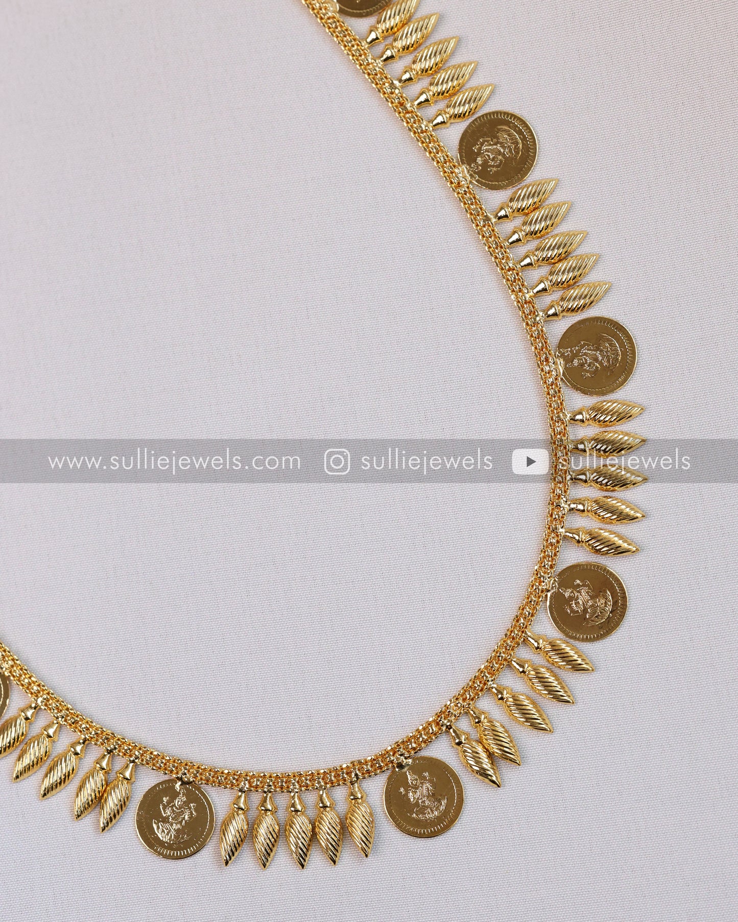 Gold Plated Kerala Coin Long Chain / Haram