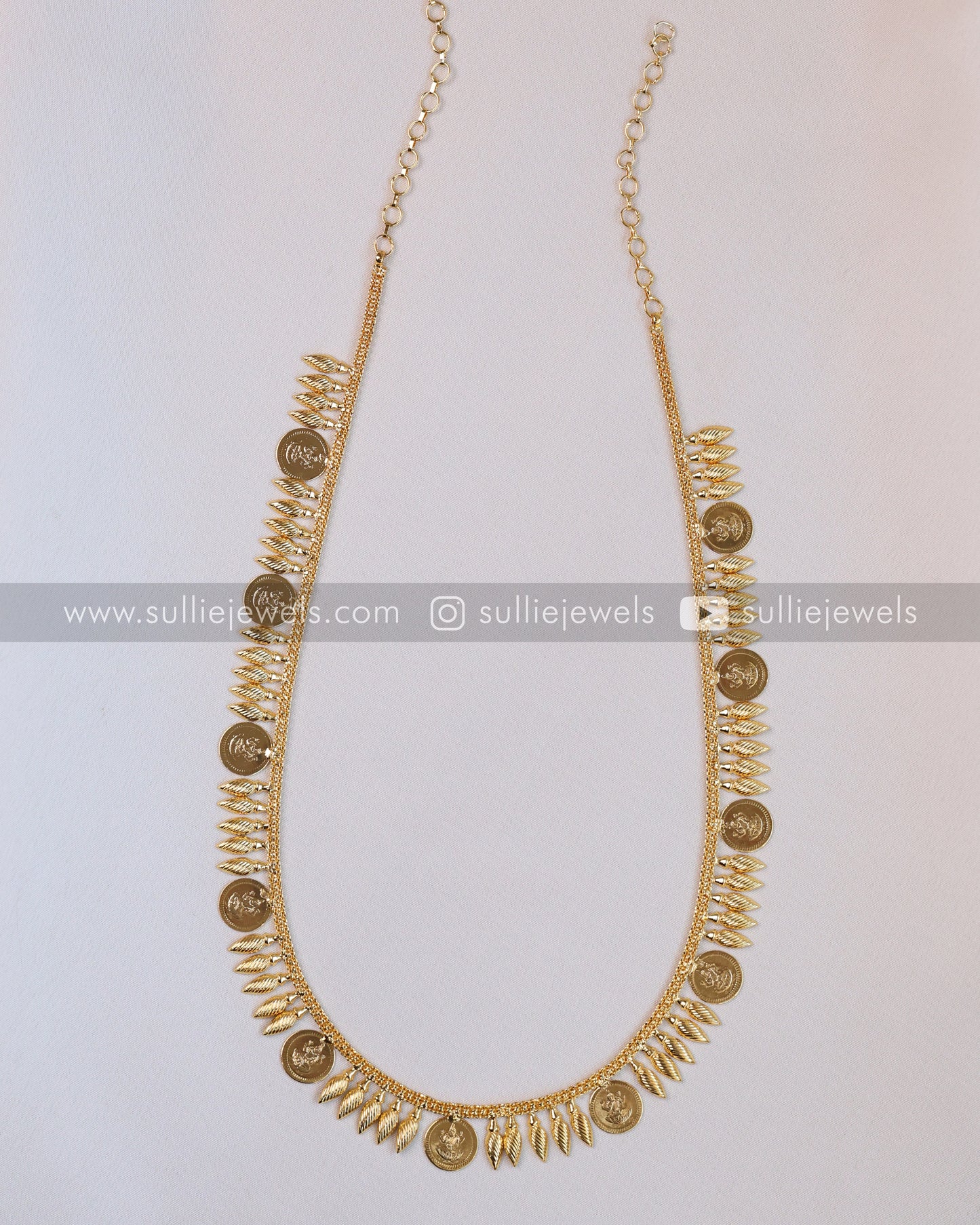 Gold Plated Kerala Coin Long Chain / Haram