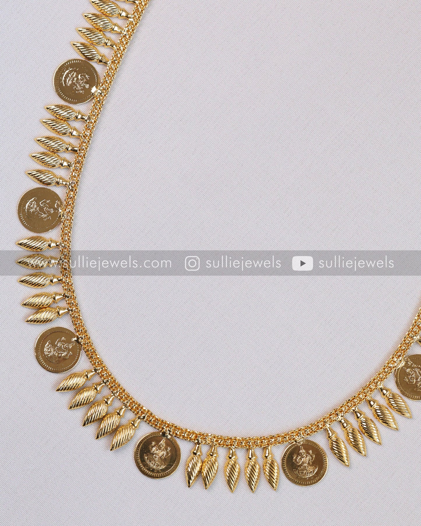 Gold Plated Kerala Coin Long Chain / Haram
