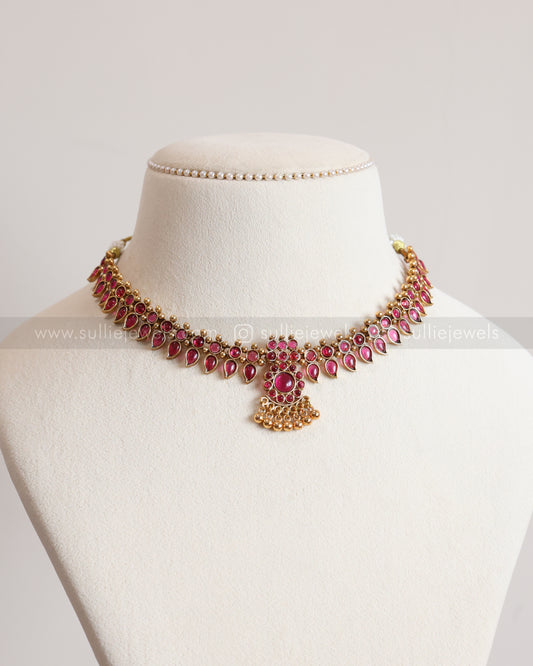 3778 - Sullie Basic Ruby Palakka Mango Necklace with Stud