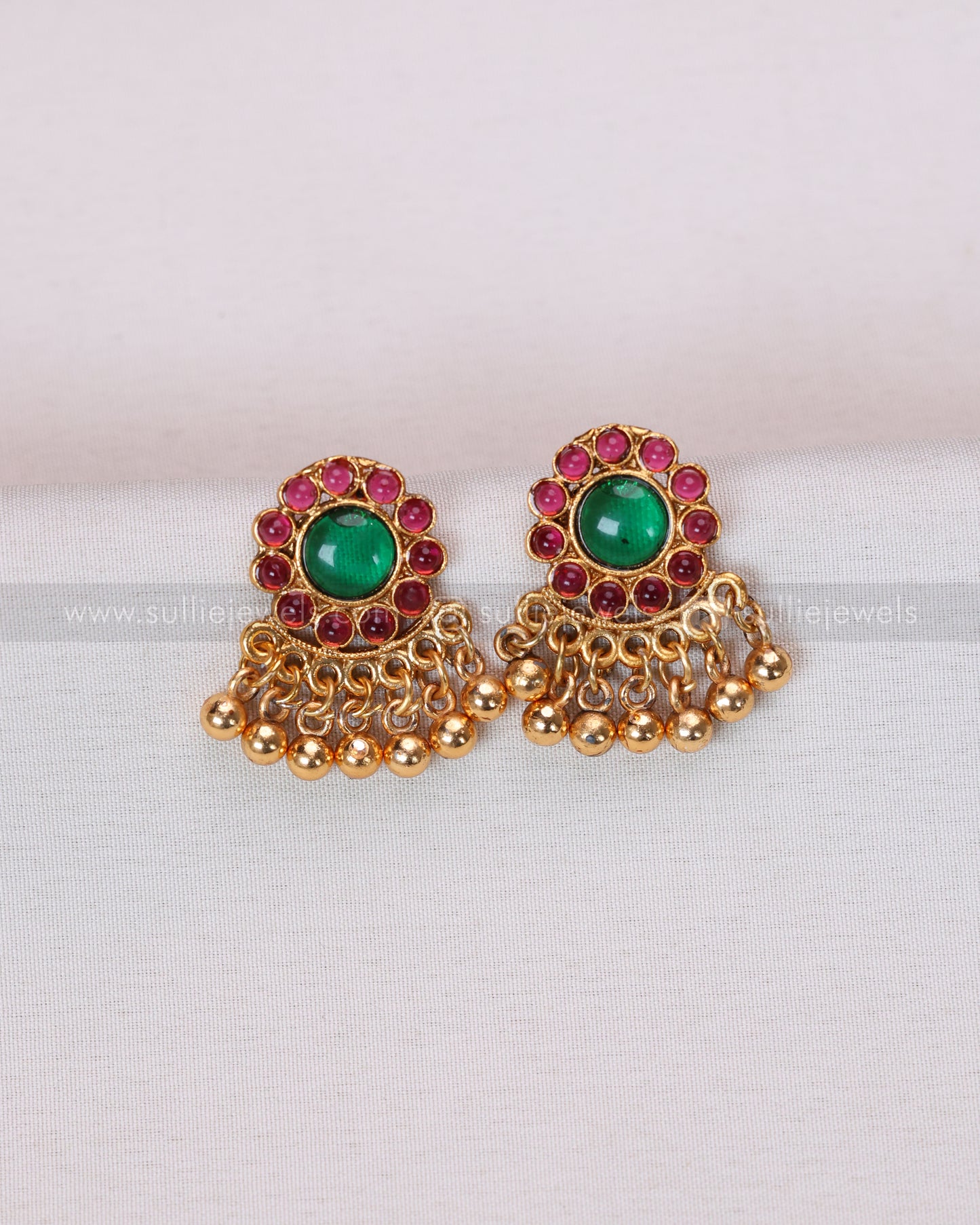 Sullie Basic - Ruby Green Palakka Mango Gold Peacock Layered Combo