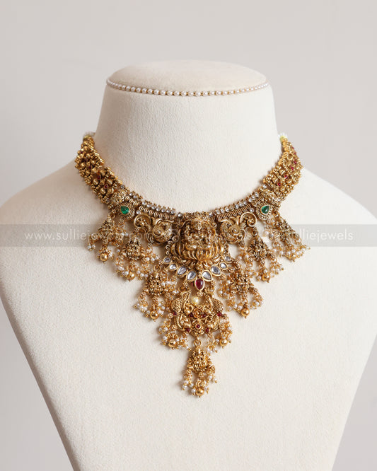 3776 - Sullie Basic Lakshmi Gold Tier Necklace with Earring