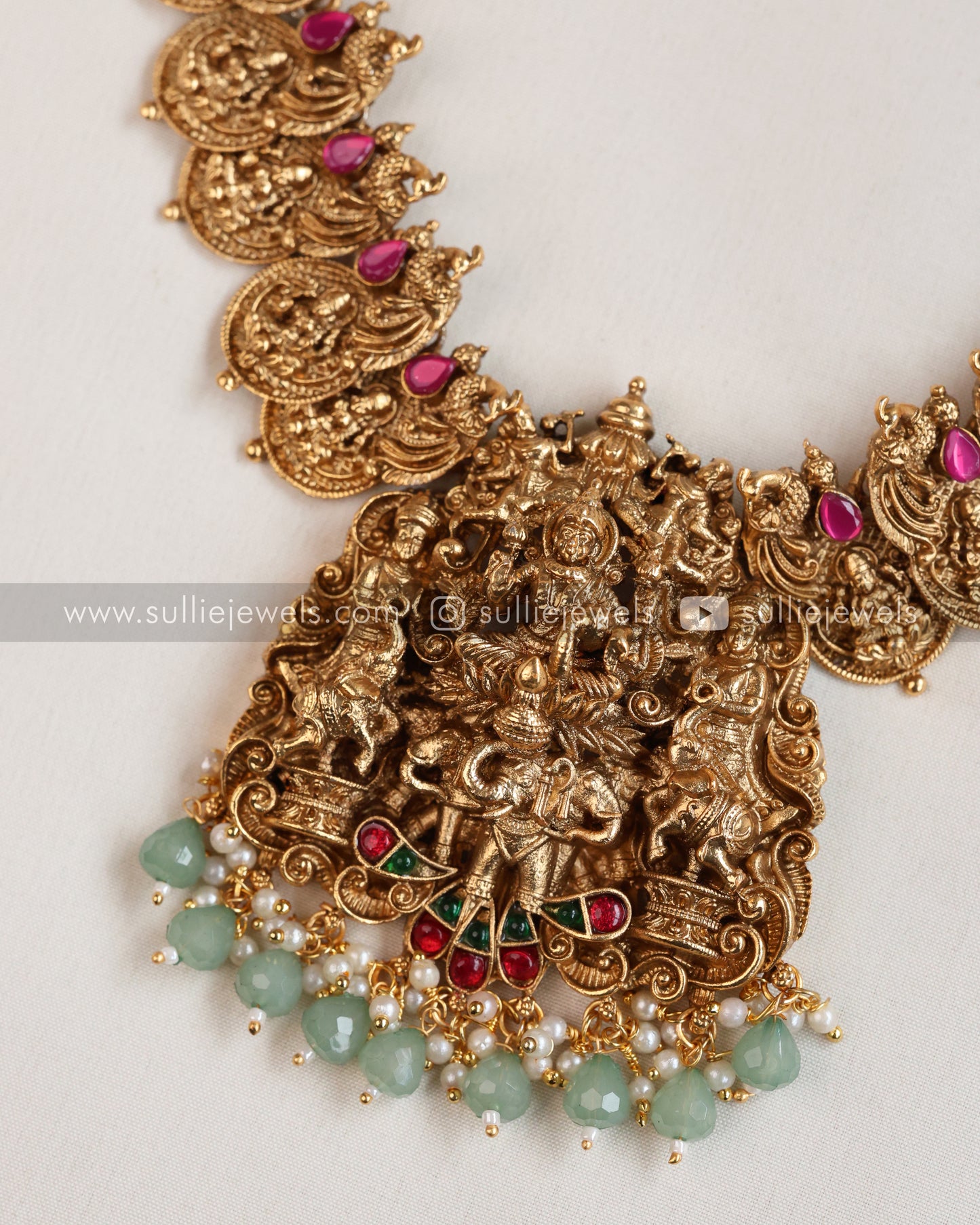 Sullie Basic - Lakshmi Bridal Mint Beads Combo ( 3 piece )