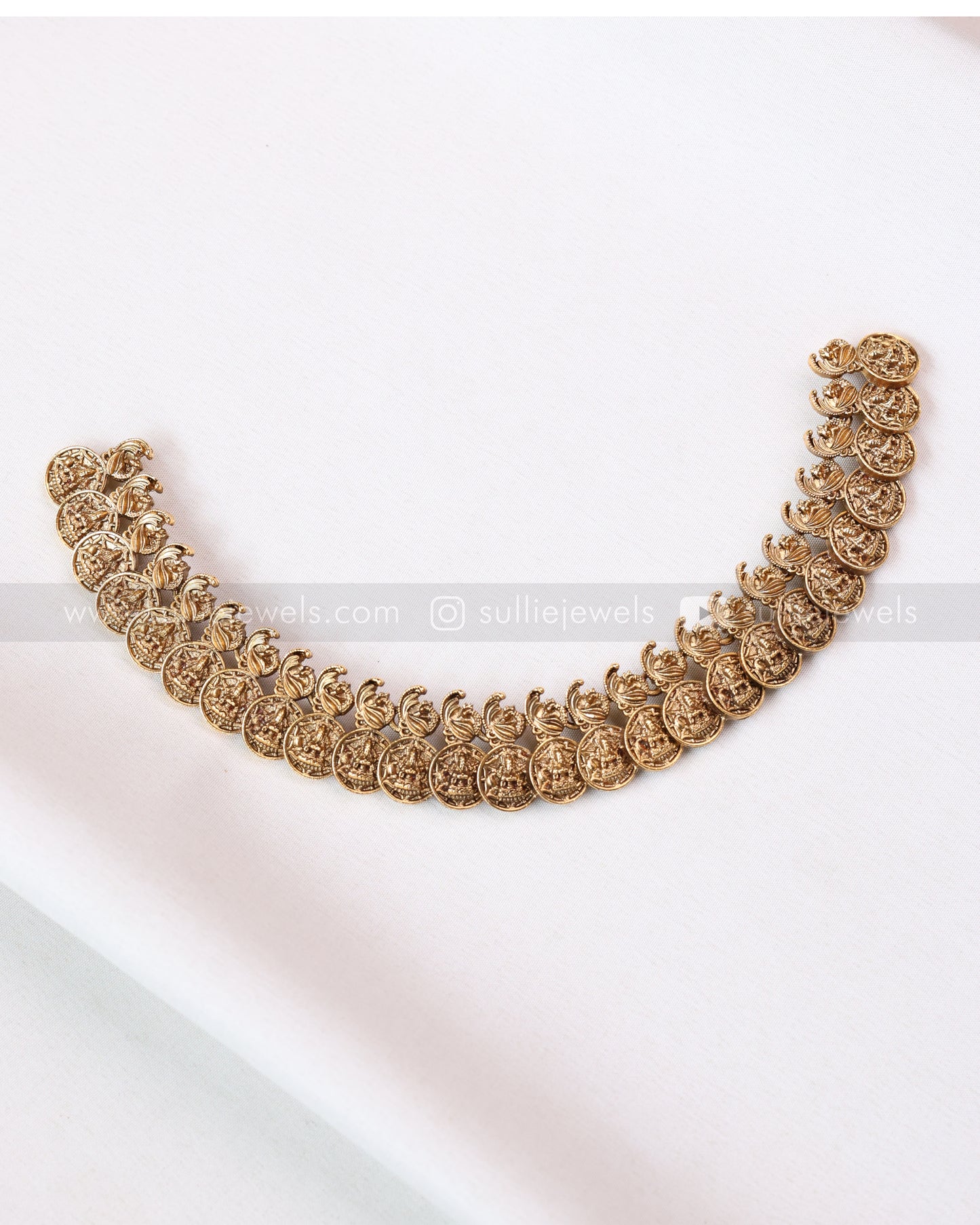 3782 - Sullie Basic Antique Peacock Coin Necklace with Stud