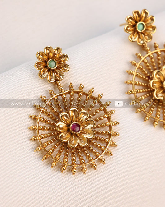 Floral Gold Designer Earring