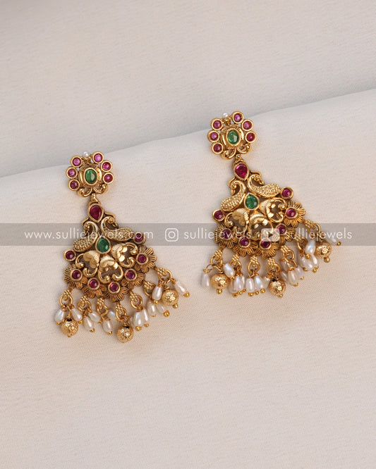 Gold Peacock Lightweight Earring