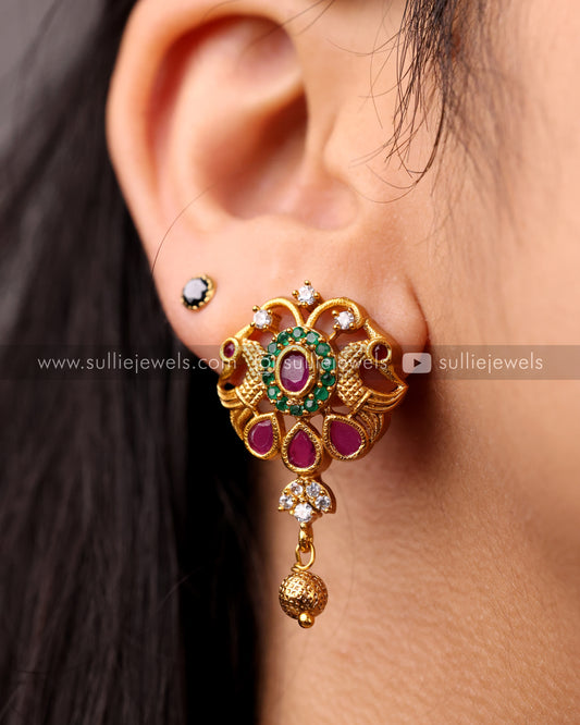 Premium Peacocok AD Choker with Gold drops Set