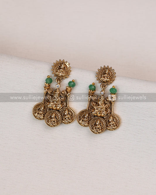 Lakshmi Coin Detailed Necklace Mint with Stud