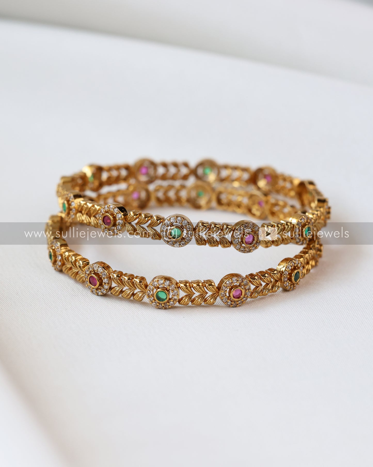 Multicolour Gold Bangle - Set of 2