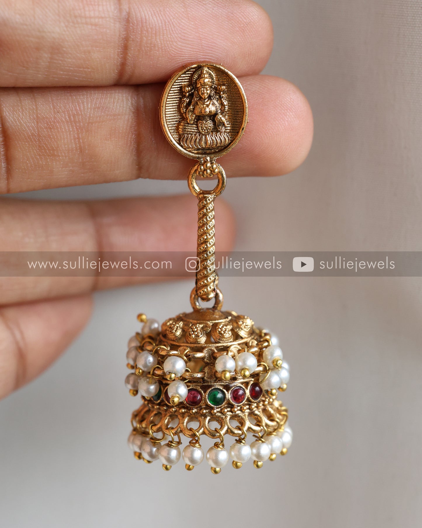 Designer Lakshmi Tube Pearl Jhumka