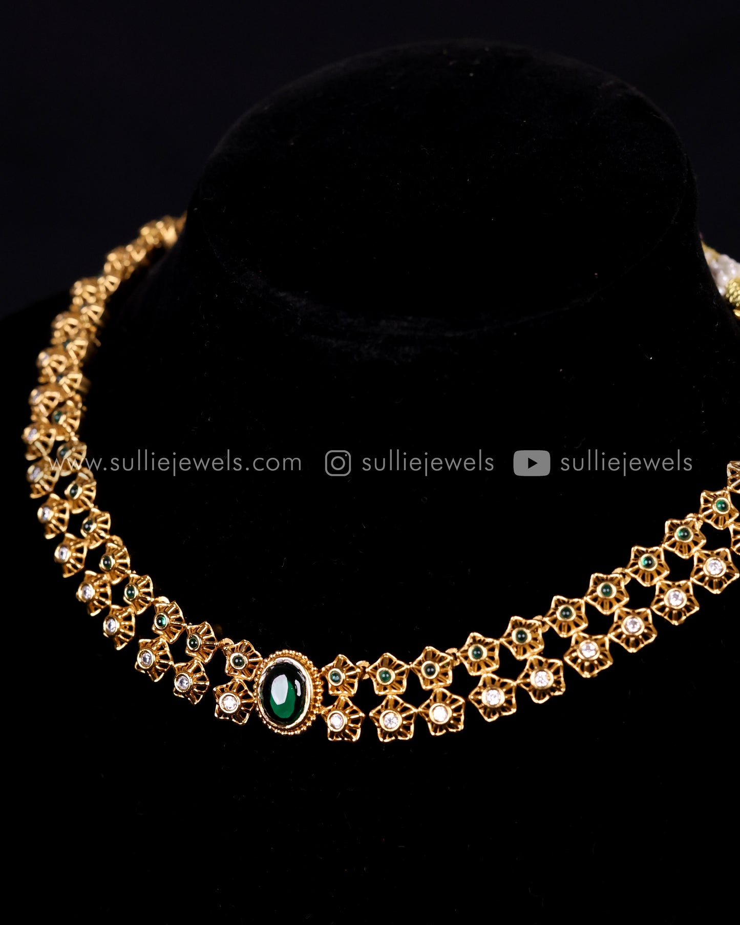 Layered Green Necklace Combo ( 4 piece )