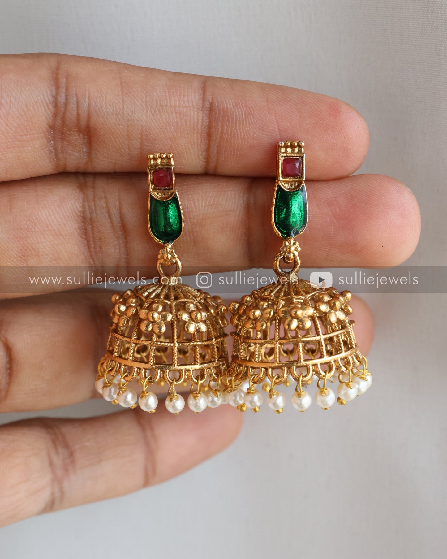 Sullie Basic - Kovai Palakka Necklace with Jhumka