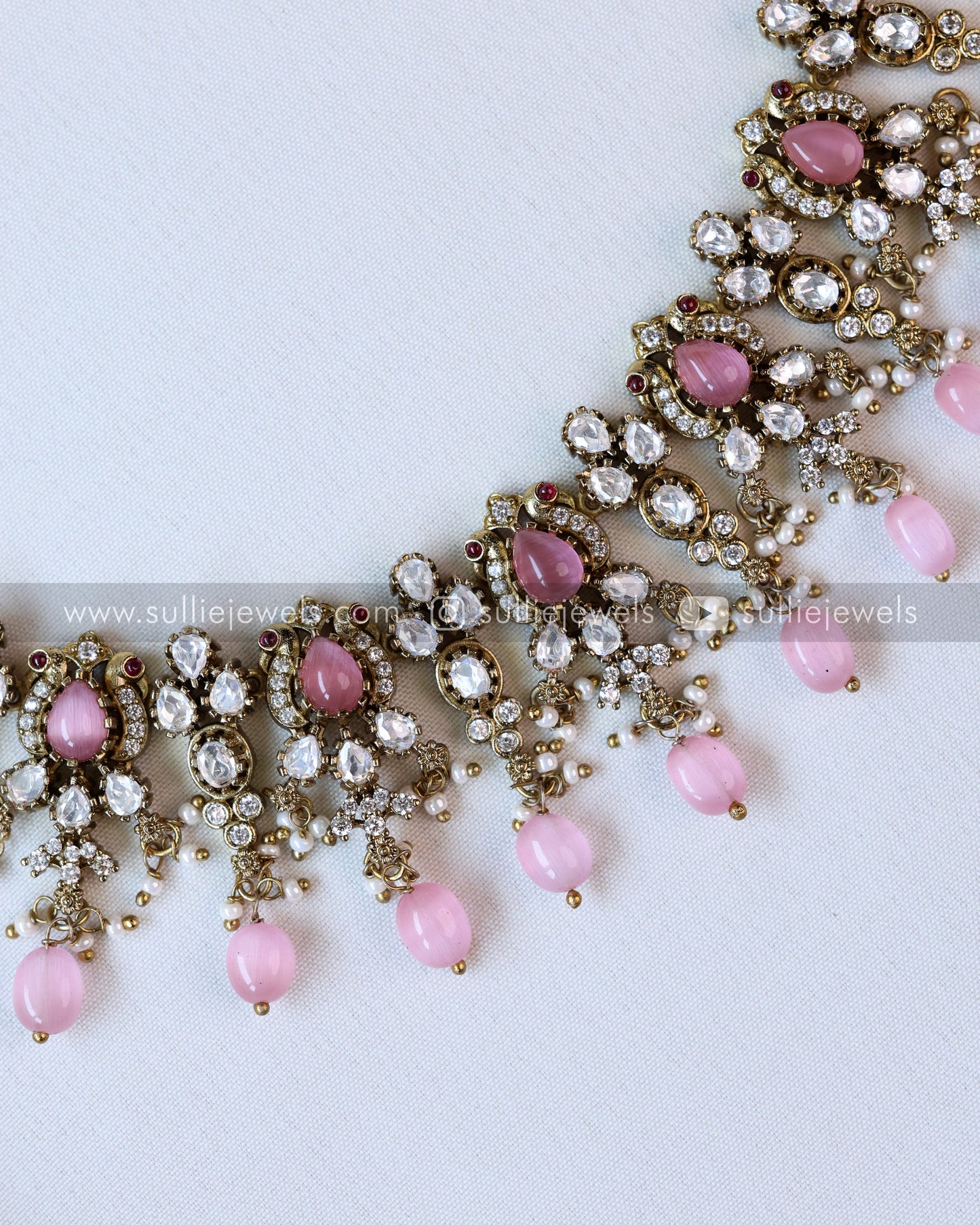 Victorian Premium Diamond Necklace with Jhumkas