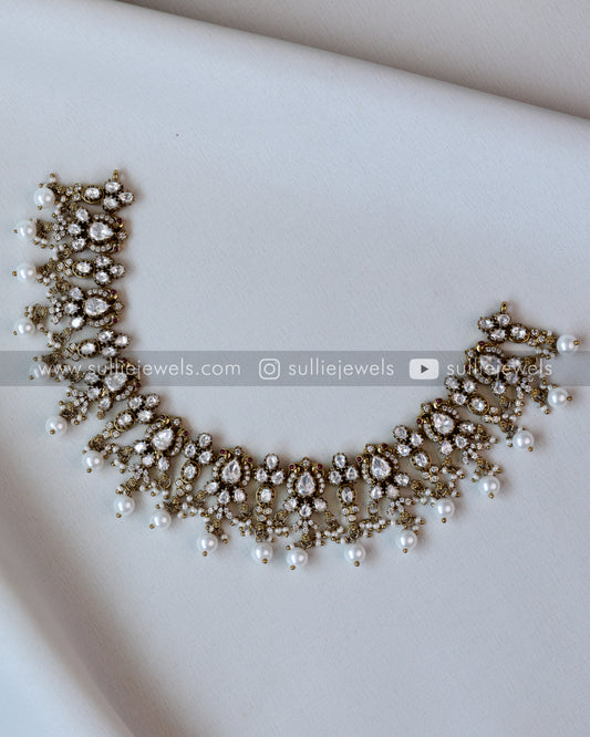 Victorian Premium Diamond Necklace with Jhumkas