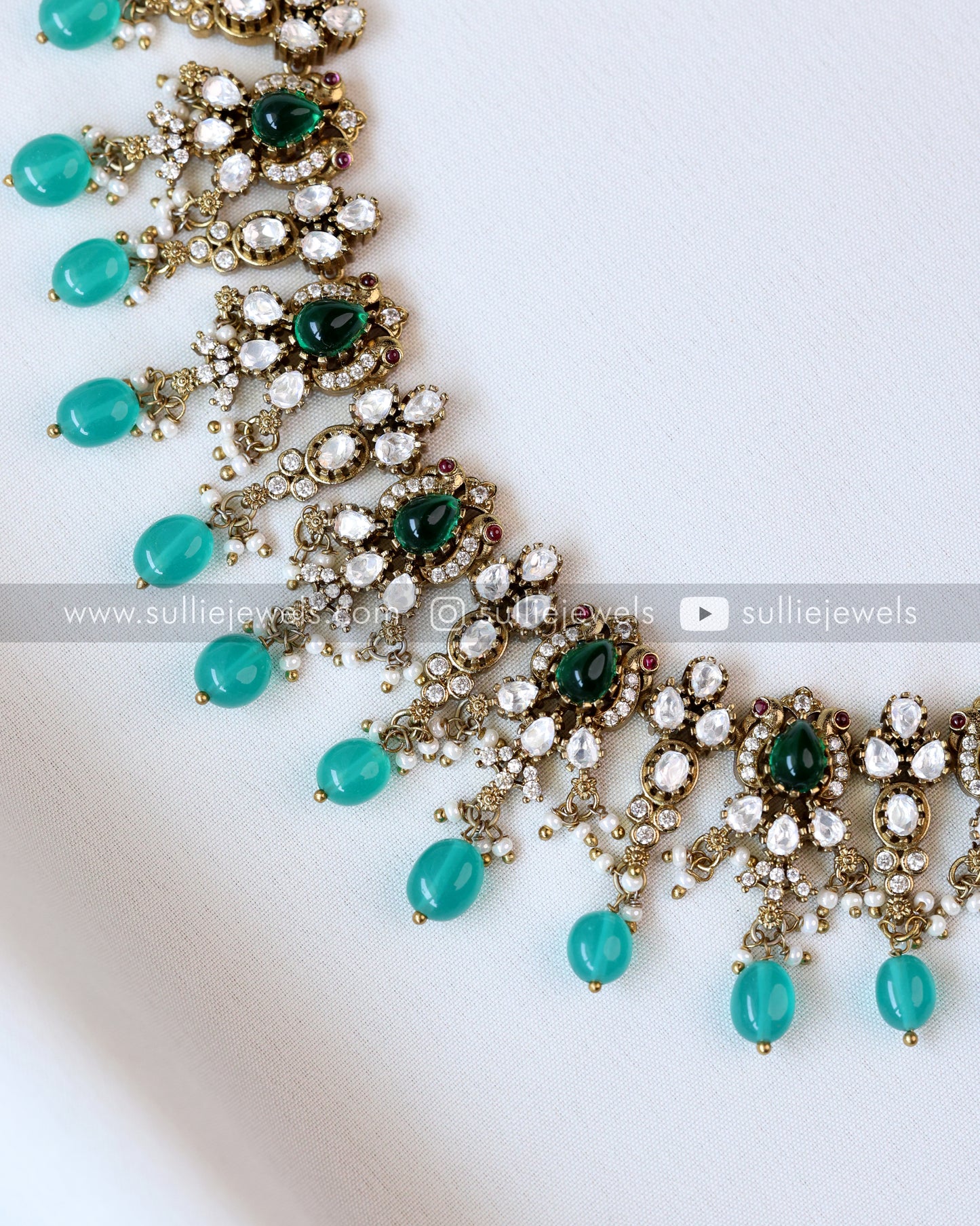 Victorian Premium Diamond Necklace with Jhumkas