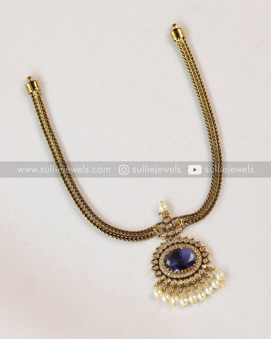 Violet AD Centre Stone Necklace / Choker with Stud