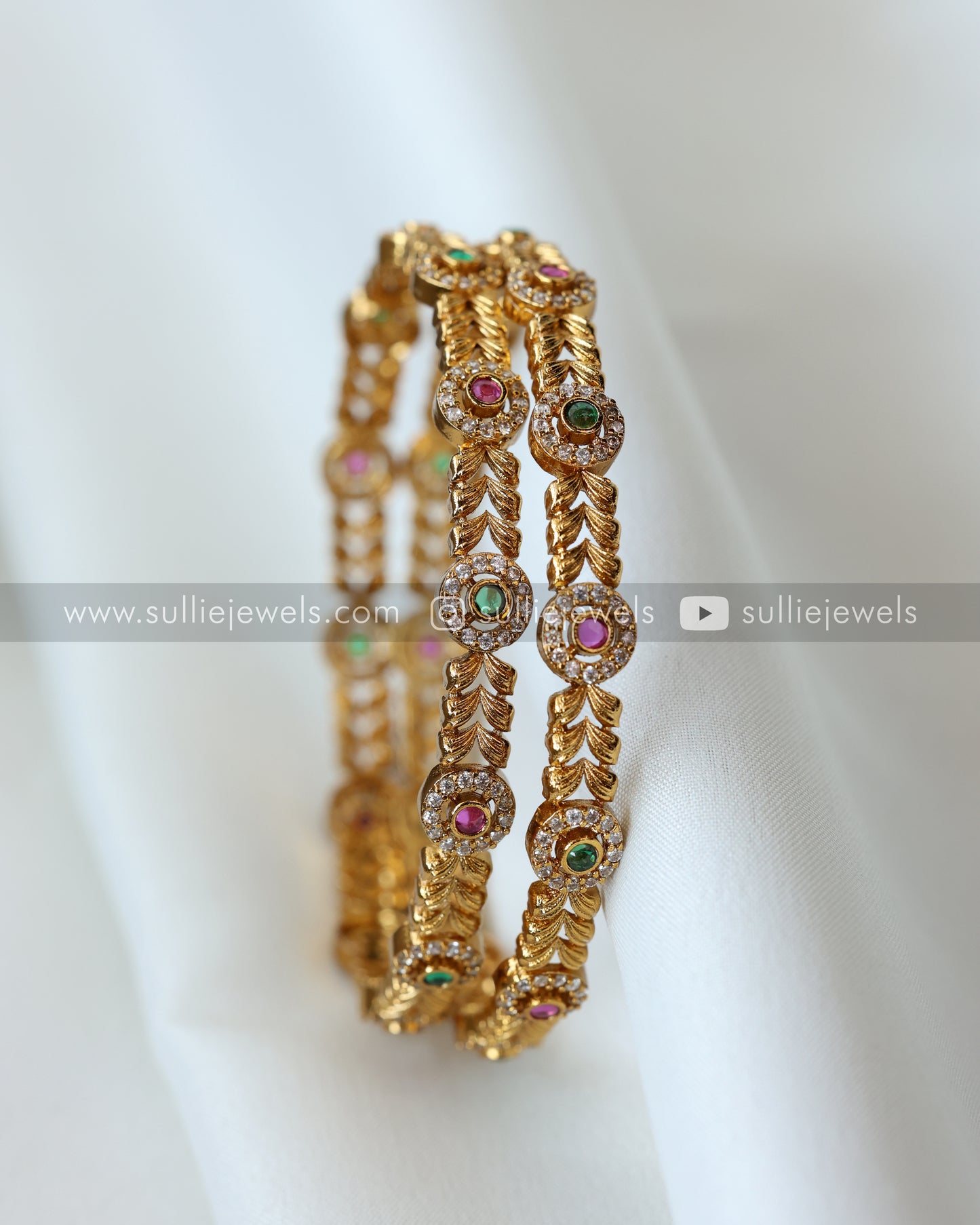 Multicolour Gold Bangle - Set of 2
