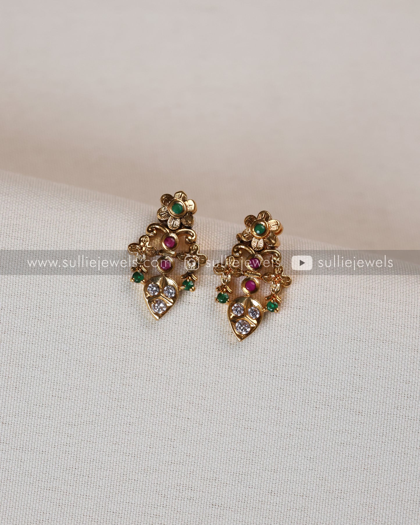 Multicolour Stone Minimal Necklace with Earrings