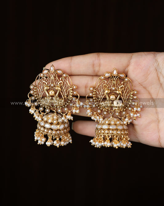 Peacock Kemp Premium Cluster Earrings