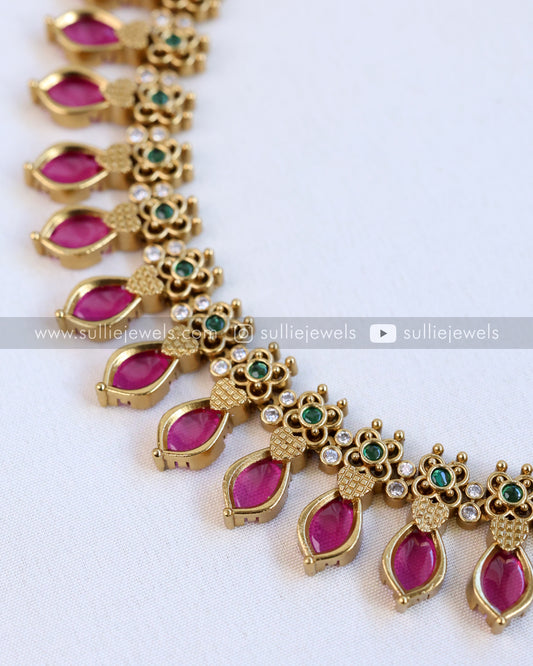 Ruby Premium Long Chain / Haaram with Stud
