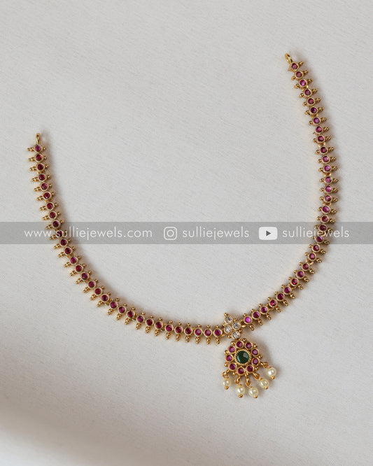 Traditional Attigai Stone Necklace with Earring