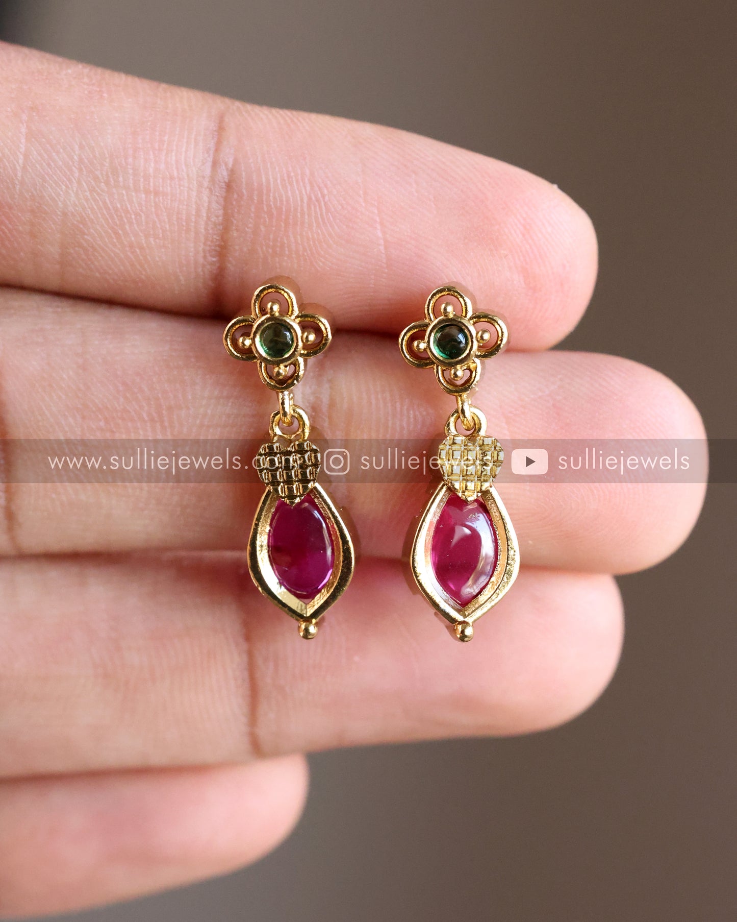 Ruby Premium Long Chain / Haaram with Stud