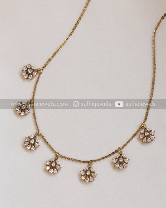 Diamond Charm Necklace with Stud