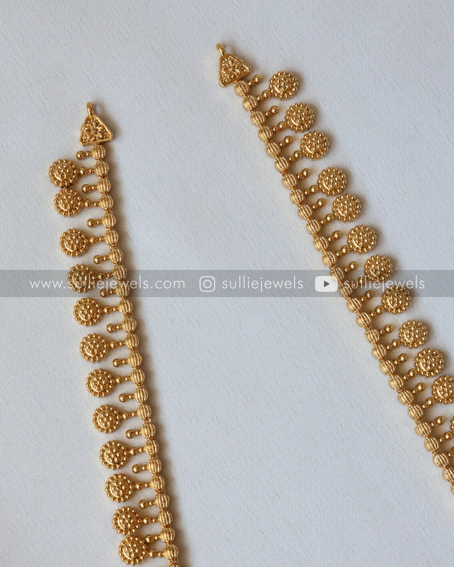 Flower Coin - No Idol Gold Long Chain with Jhumka