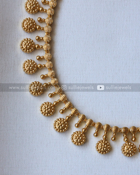 Flower Coin - No Idol Gold Long Chain with Jhumka