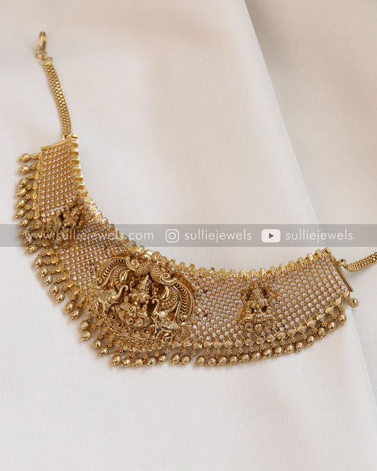Lakshmi Premium Bridal Choker with Jhumka - Gold Beads