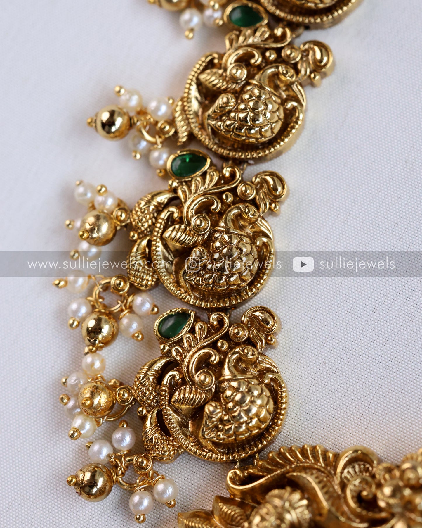 Lord Krishna Premium Antique Long Chain/Haaram with Jhumka