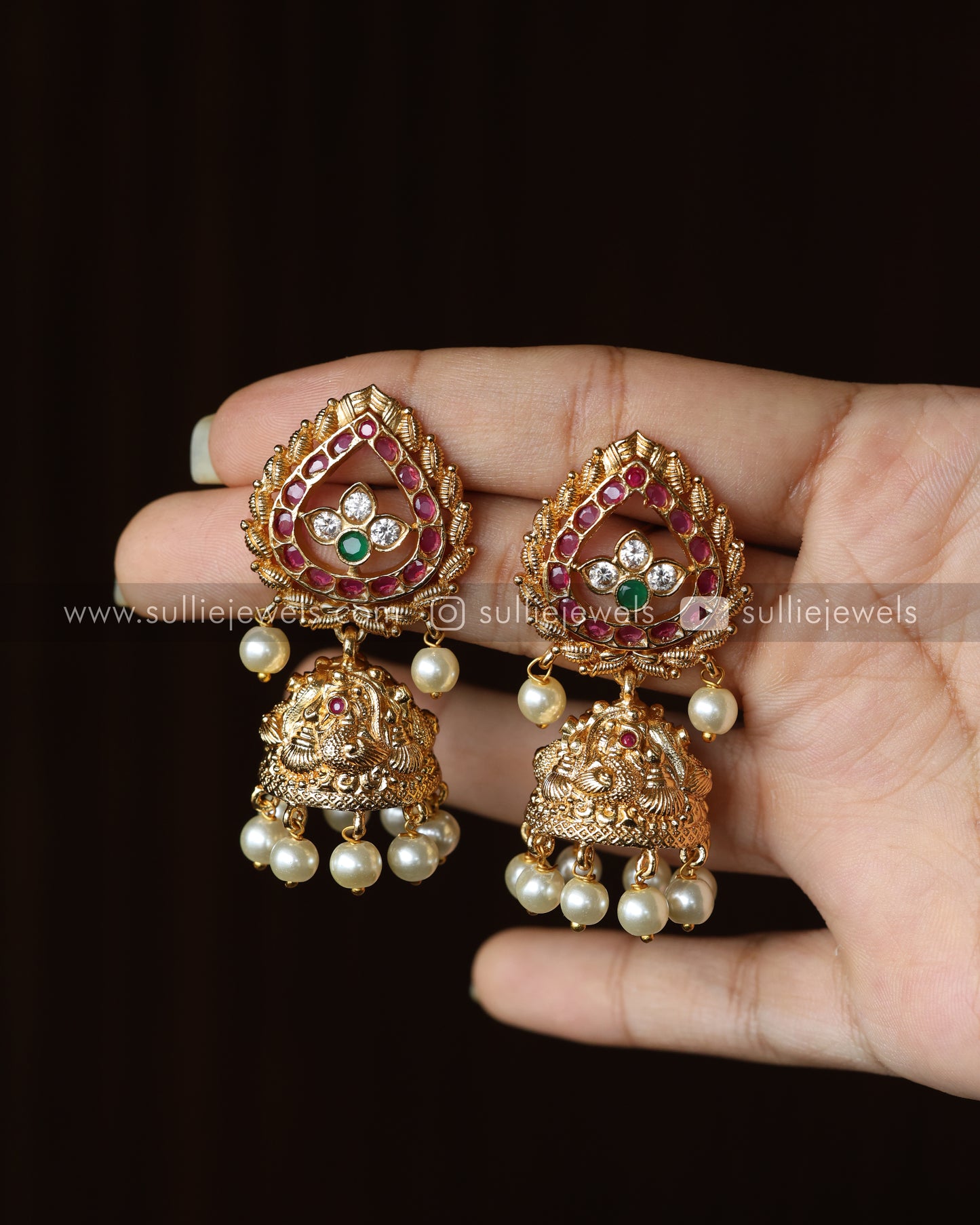 Coin Haram with Stone Detail with Earring