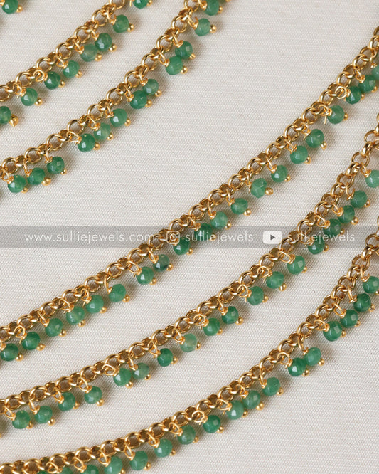 3 Layer Premium Onyx Earchain / Maatti ( Mint Beads )