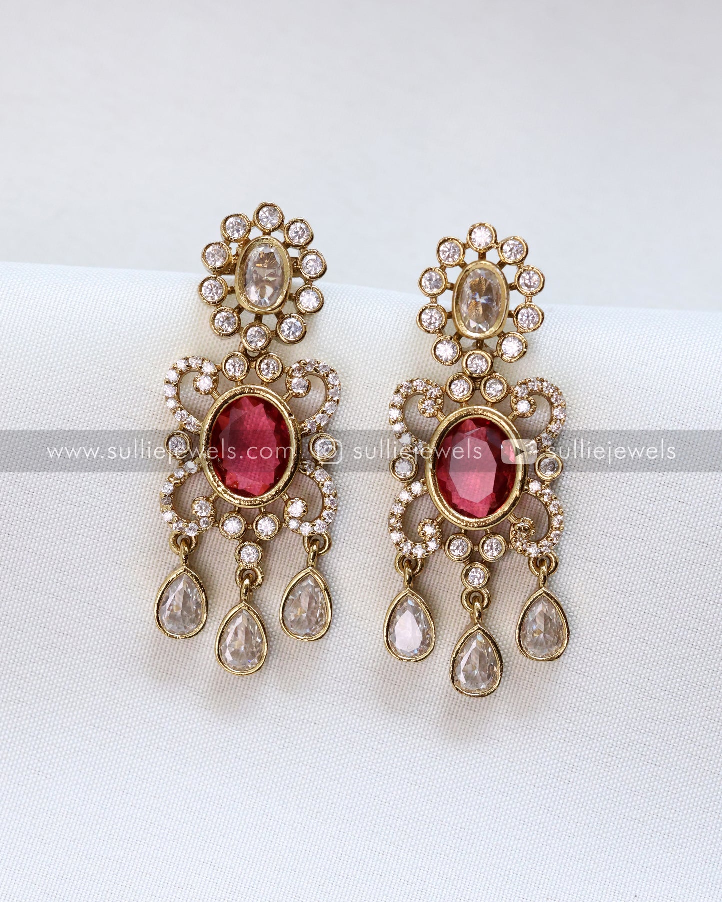 Victorian Ruby Necklace with Earring