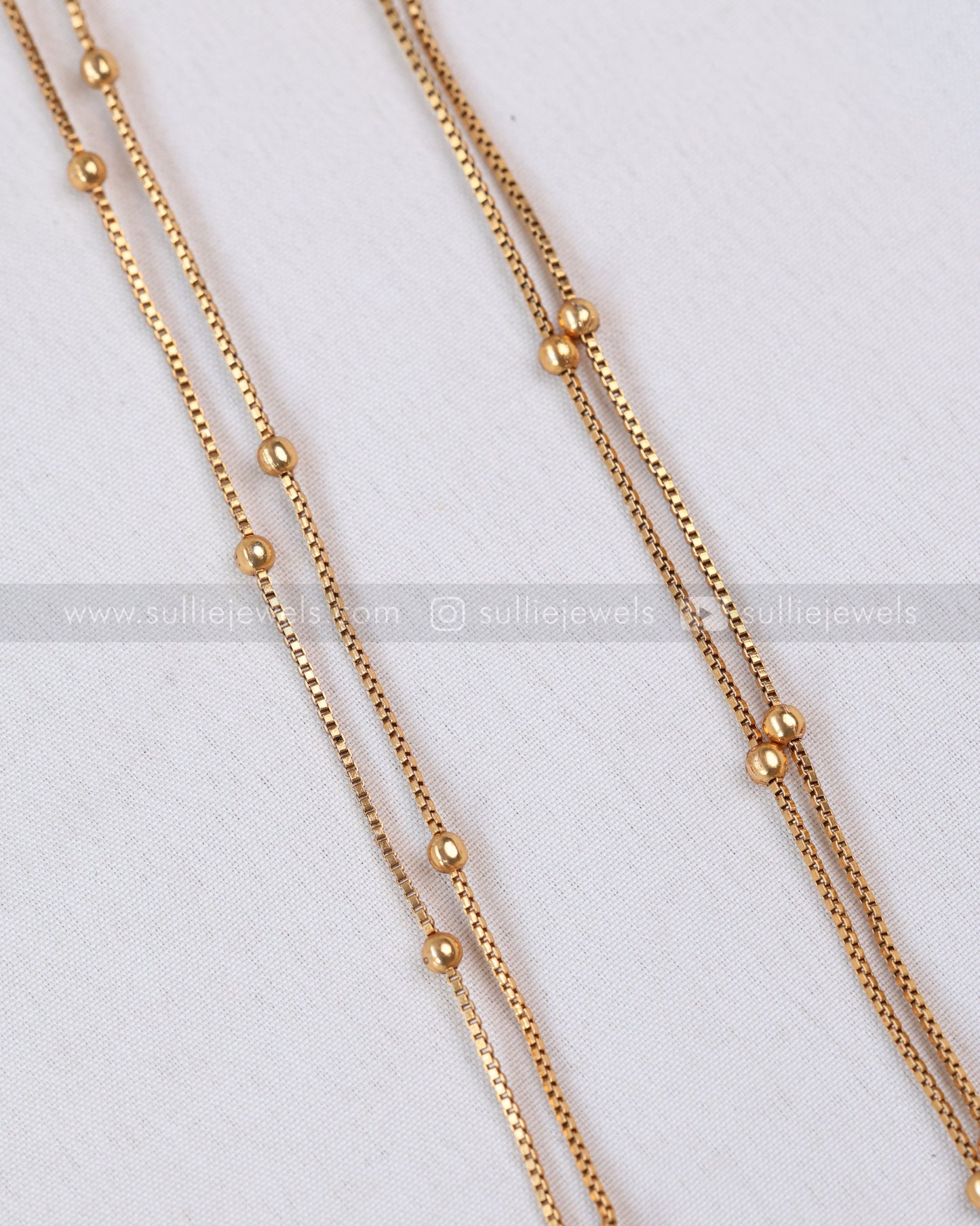 6048 - Sullie Basic Lakshmi Peacock Palakka Gold Beads Chain Pendant