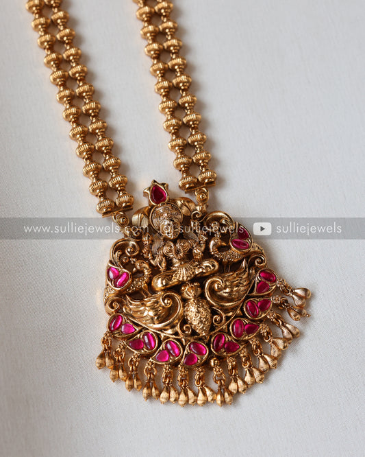 Lakshmi Premium Pendant Copper Gold Double Layer with Jhumka