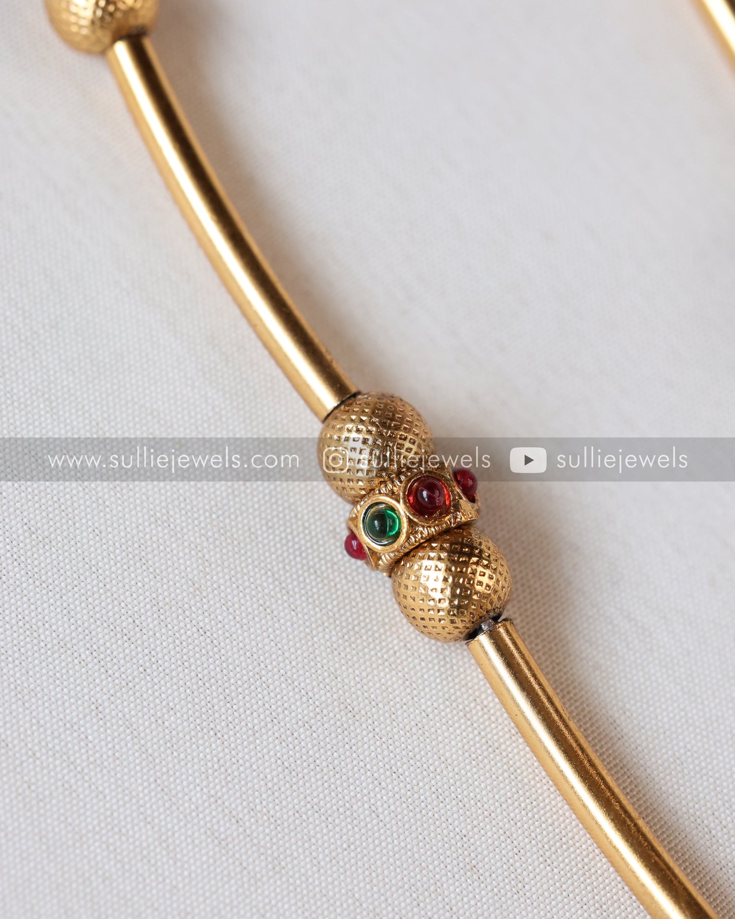 Peacock Gold Designer Tube Beads Necklace with Studs