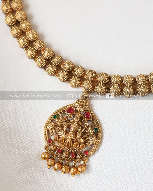 Sullie Basic - Lakshmi Gold Designer Pendant Necklace with Jhumka