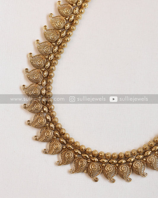 Gold Mango Long Chain / Haram with Jhumka