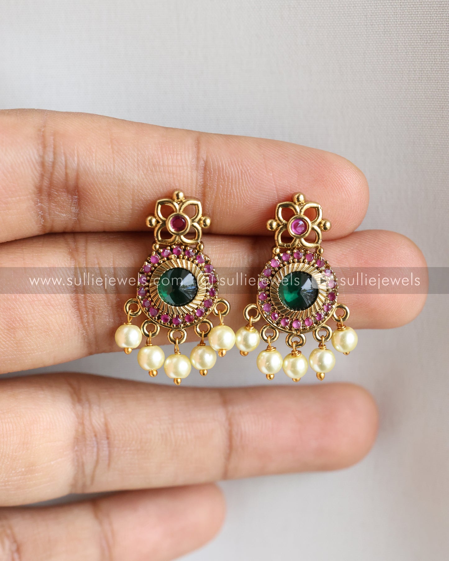 Premium Palakka Necklace with Earrings