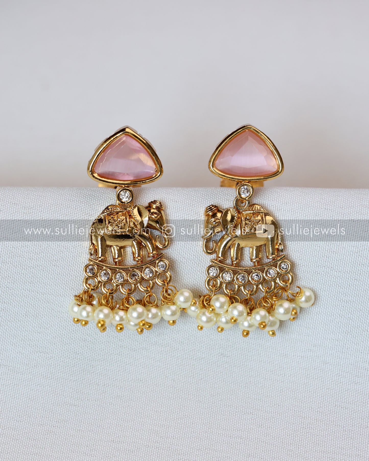 Elephant Stone Necklace with Earring